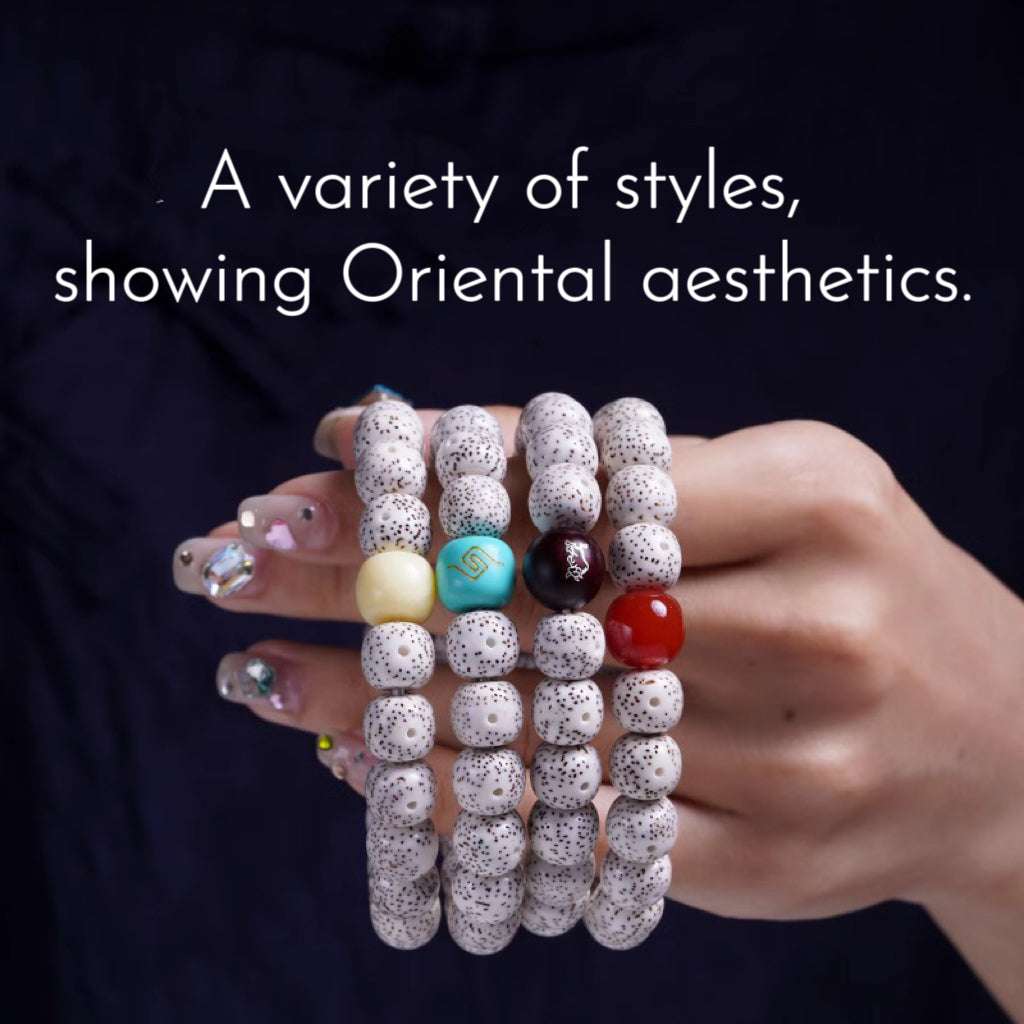 Handmade Bracelet Feng Shui Wealth Lucky Charm Spiritual Energy Crystal Protection Amulet Clear Moon, Sparse Stars, Large Blank Space, Unisex Buddhist Bead Jewelry - Oriental Culture Shop
