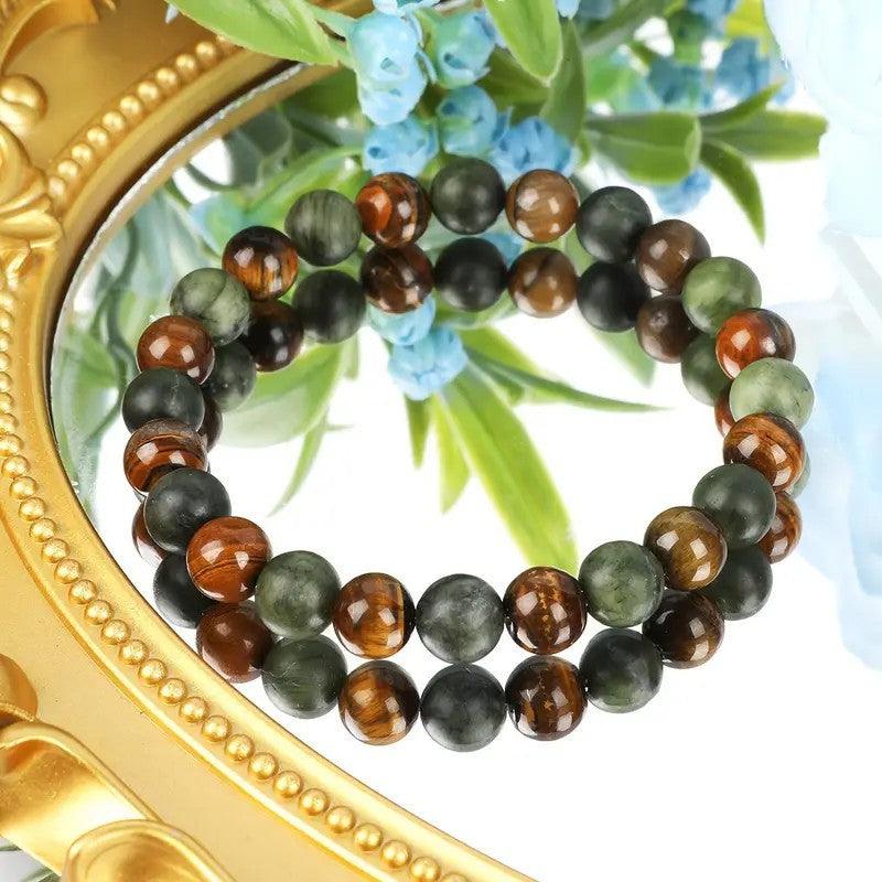 Bohemian bracelet Tiger Eye Stone bracelet - jewelry, symbol of wealth, with wind spa healing function. - Oriental Culture Shop