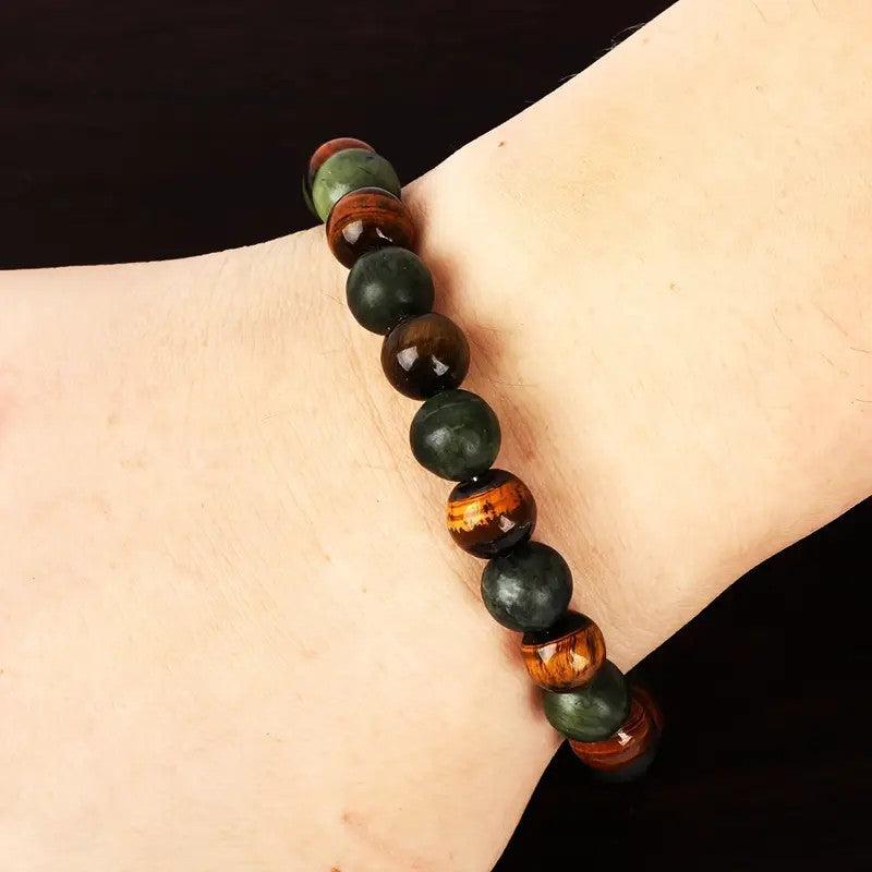 Bohemian bracelet Tiger Eye Stone bracelet - jewelry, symbol of wealth, with wind spa healing function. - Oriental Culture Shop