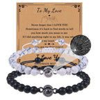 100 languages Projection bracelet I Love You Frosted stone white Turquoise couple bracelet I Love You bracelet - Oriental Culture Shop