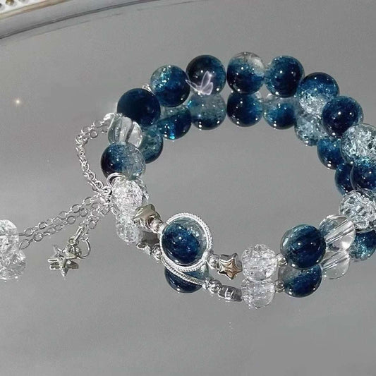 18K Gold Plated Silver Galaxy Star Charm Bracelet Galactic star - Oriental Culture Shop