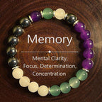 ‌ Memory enhancing bracelet, Handmade Feng Shui Wealth Lucky Charm Spiritual Energy Crystal Protection Amulet Good Fortune Bead amethyst black gallstone white jade. -- With healing function. - Oriental Culture Shop
