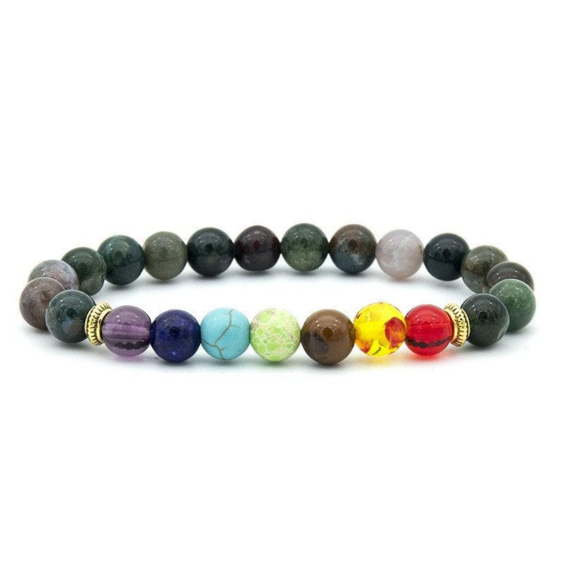 Colorful natural volcano handmade beaded natural tiger eye stone bracelet, which contains the properties of fire and earth - Oriental Culture Shop