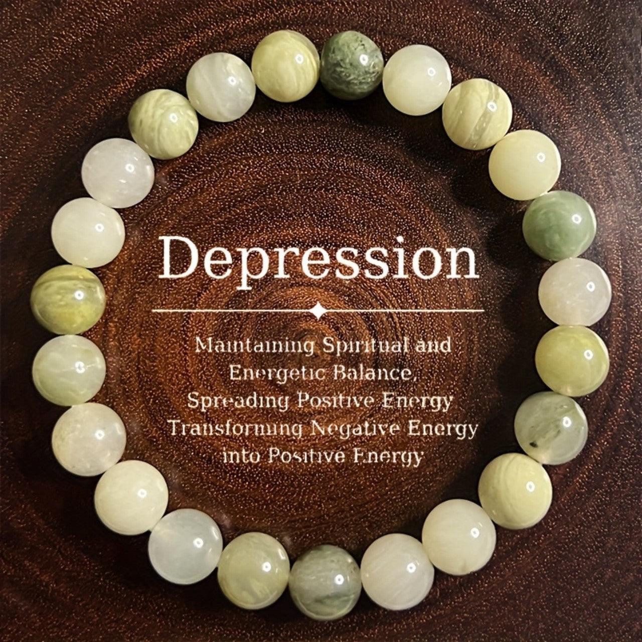 Handmade Bracelet Feng Shui Wealth Lucky Charm Spiritual Energy Crystal Protection Amulet Good Fortune Zodiac Bead , healing function! Feng Shui recommended.Green grass agate , -- Healing function! - Oriental Culture Shop