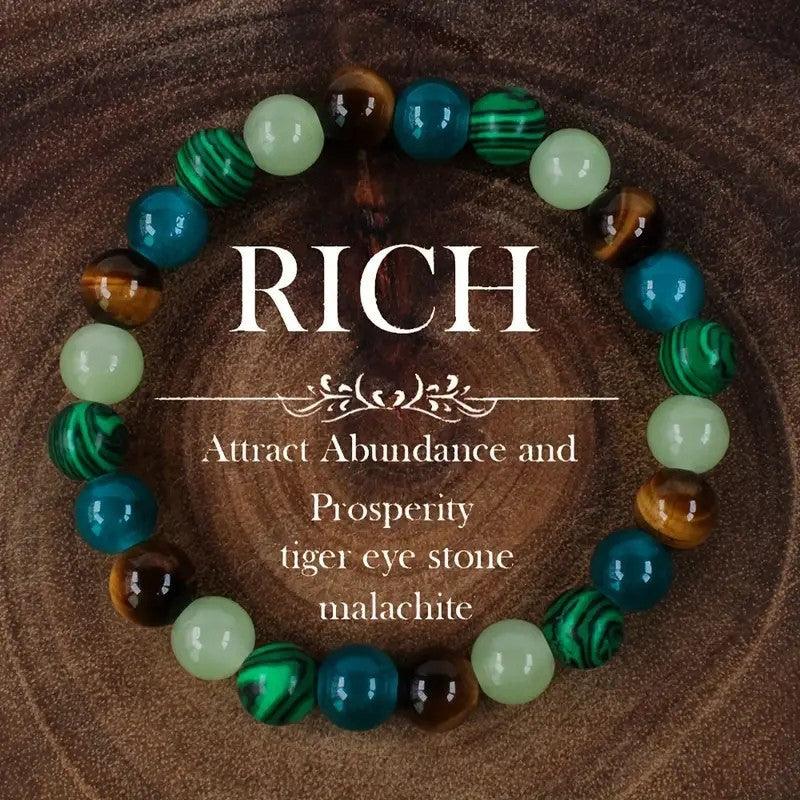 Handmade Bracelet Feng Shui Wealth Lucky Charm Spiritual Energy Crystal Protection Amulet Good Fortune Zodiac Bead , healing function! Feng Shui recommended.for fire life style and woodr life style - Oriental Culture Shop