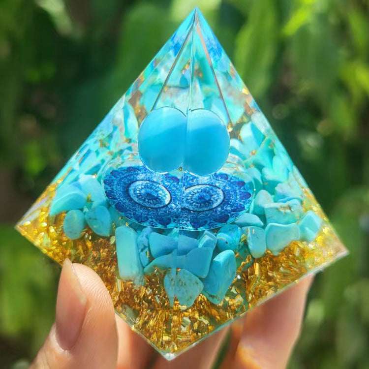 Feng Shui Resin Crystal Ball Gravel Pyramid Lucky Money Tree Desktop Decor for Home - Oriental Culture Shop
