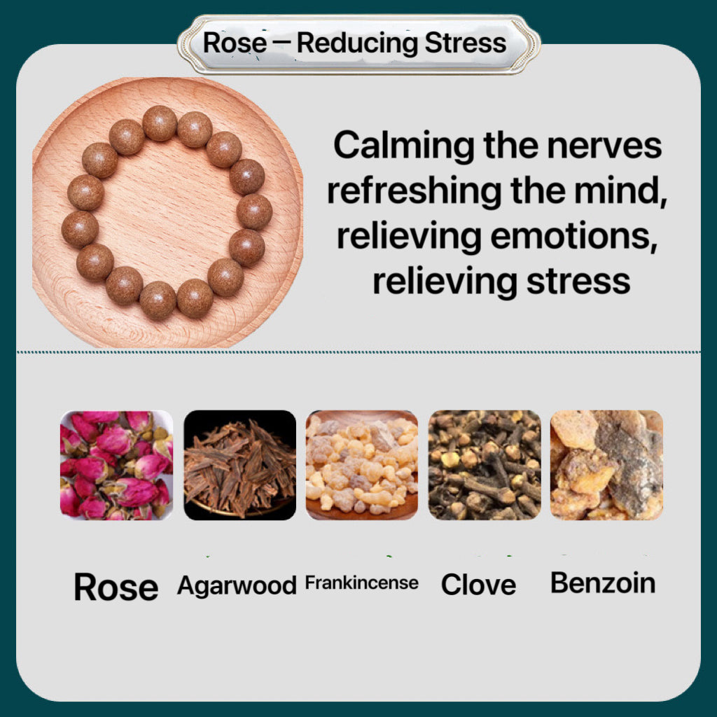 Ancient Handmade herbal medicine bracelet Incense Beads with Multiple Efficacy: Sleep Aid, Stress Relief & Emotional Stability