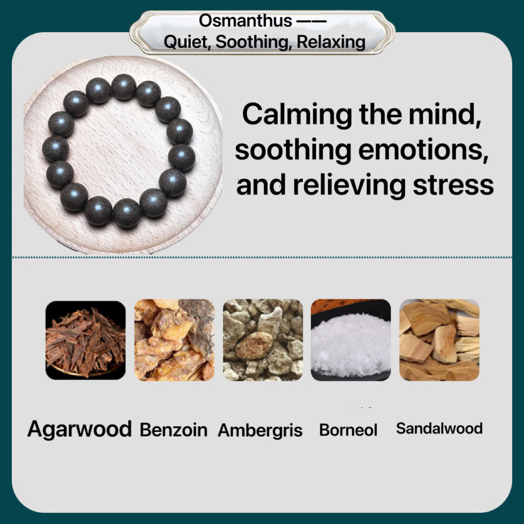 Ancient Handmade herbal medicine bracelet Incense Beads with Multiple Efficacy: Sleep Aid, Stress Relief & Emotional Stability