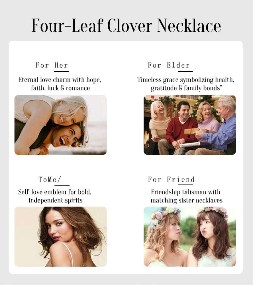 Double-Way Clover & Heart Necklace for girls Women – Convertible Elegance S925 Sterling Silver 🌟 - Oriental Culture Shop