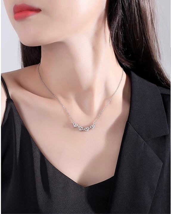 Double-Way Clover & Heart Necklace for girls Women – Convertible Elegance S925 Sterling Silver 🌟 - Oriental Culture Shop
