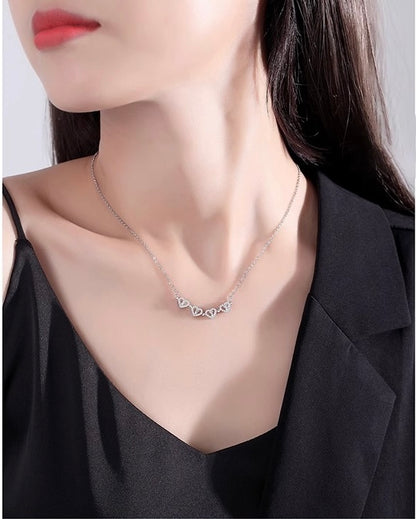 Double-Way Clover & Heart Necklace for girls Women – Convertible Elegance S925 Sterling Silver 🌟