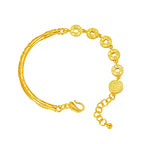 Dragon Year Fortune Semi-Bracelet - Vintage Chinese Alluvial Gold Jewelry with Auspicious Word Carvings - Oriental Culture Shop