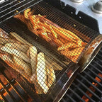 Hot Sale Portable Stainless Steel Round BBQ Grill Cage with Wooden Handle Outdoor Grilling Basket & Mesh for Cross-Border Sales