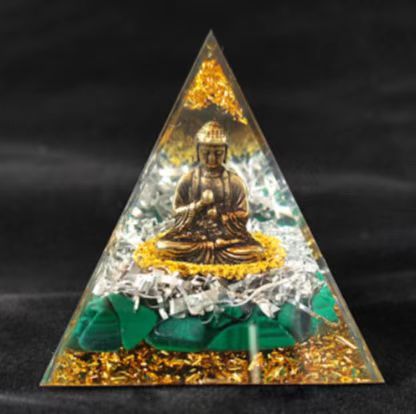 Feng Shui Resin Crystal Ball Gravel Pyramid Lucky Money Tree Desktop Decor for Home