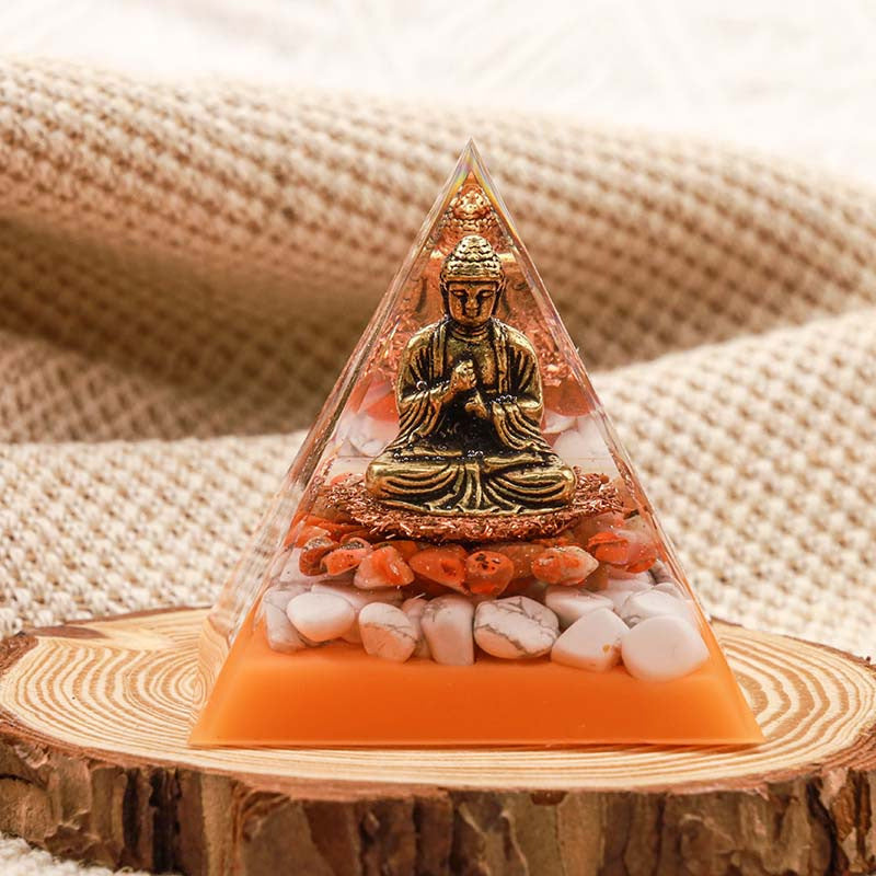 Feng Shui Resin Crystal Ball Gravel Pyramid Lucky Money Tree Desktop Decor for Home - Oriental Culture Shop