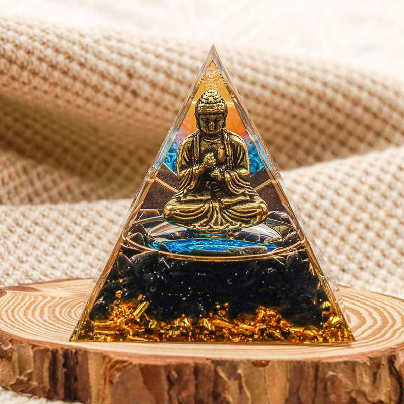 Feng Shui Resin Crystal Ball Gravel Pyramid Lucky Money Tree Desktop Decor for Home - Oriental Culture Shop