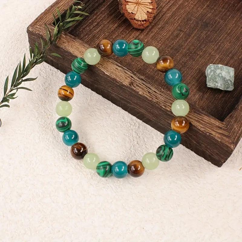Handmade Bracelet Feng Shui Wealth Lucky Charm Spiritual Energy Crystal Protection Amulet Good Fortune Zodiac Bead , healing function! Feng Shui recommended.for fire life style and woodr life style - Oriental Culture Shop