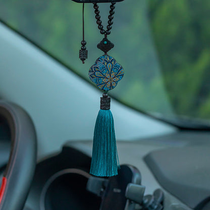 2025 New Premium Handmade Clover Car Safety Amulet Hanging Decoration for Secure Trips