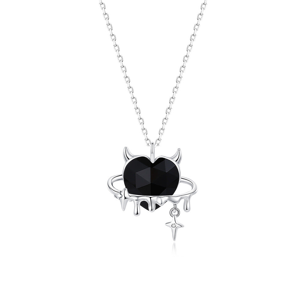 💖925 Silver Angel and Devil Necklace  A Unique and Romantic Emotional Bond