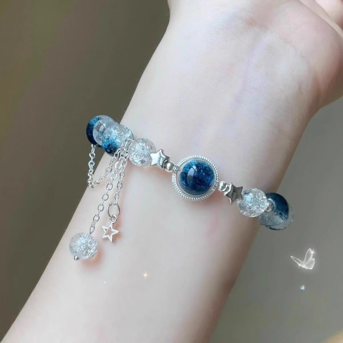 18K Gold Plated Silver Galaxy Star Charm Bracelet Galactic star - Oriental Culture Shop