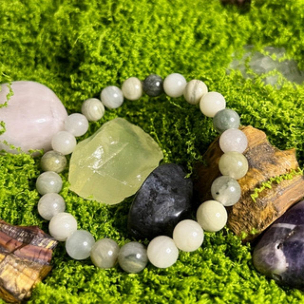 Handmade Bracelet Feng Shui Wealth Lucky Charm Spiritual Energy Crystal Protection Amulet Good Fortune Zodiac Bead , healing function! Feng Shui recommended.Green grass agate , -- Healing function! - Oriental Culture Shop