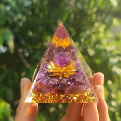 Feng Shui Resin Crystal Ball Gravel Pyramid Lucky Money Tree Desktop Decor for Home - Oriental Culture Shop