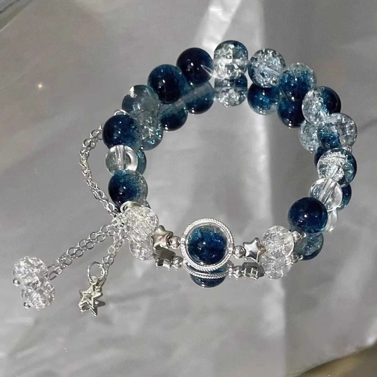 18K Gold Plated Silver Galaxy Star Charm Bracelet Galactic star - Oriental Culture Shop