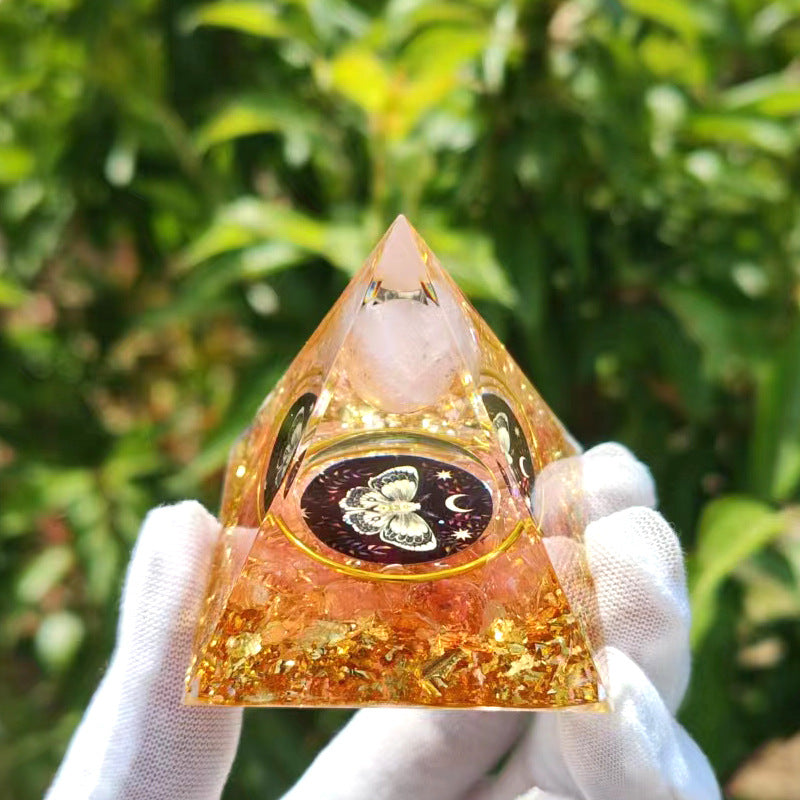 Feng Shui Resin Crystal Ball Gravel Pyramid Lucky Money Tree Desktop Decor for Home - Oriental Culture Shop