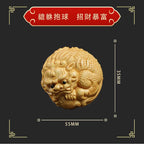 Boxwood carving——The Master gives energy to keep the treasure safe hanging ornaments - Oriental Culture Shop