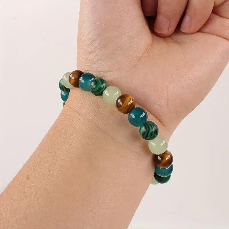 Handmade Bracelet Feng Shui Wealth Lucky Charm Spiritual Energy Crystal Protection Amulet Good Fortune Zodiac Bead , healing function! Feng Shui recommended.for fire life style and woodr life style - Oriental Culture Shop