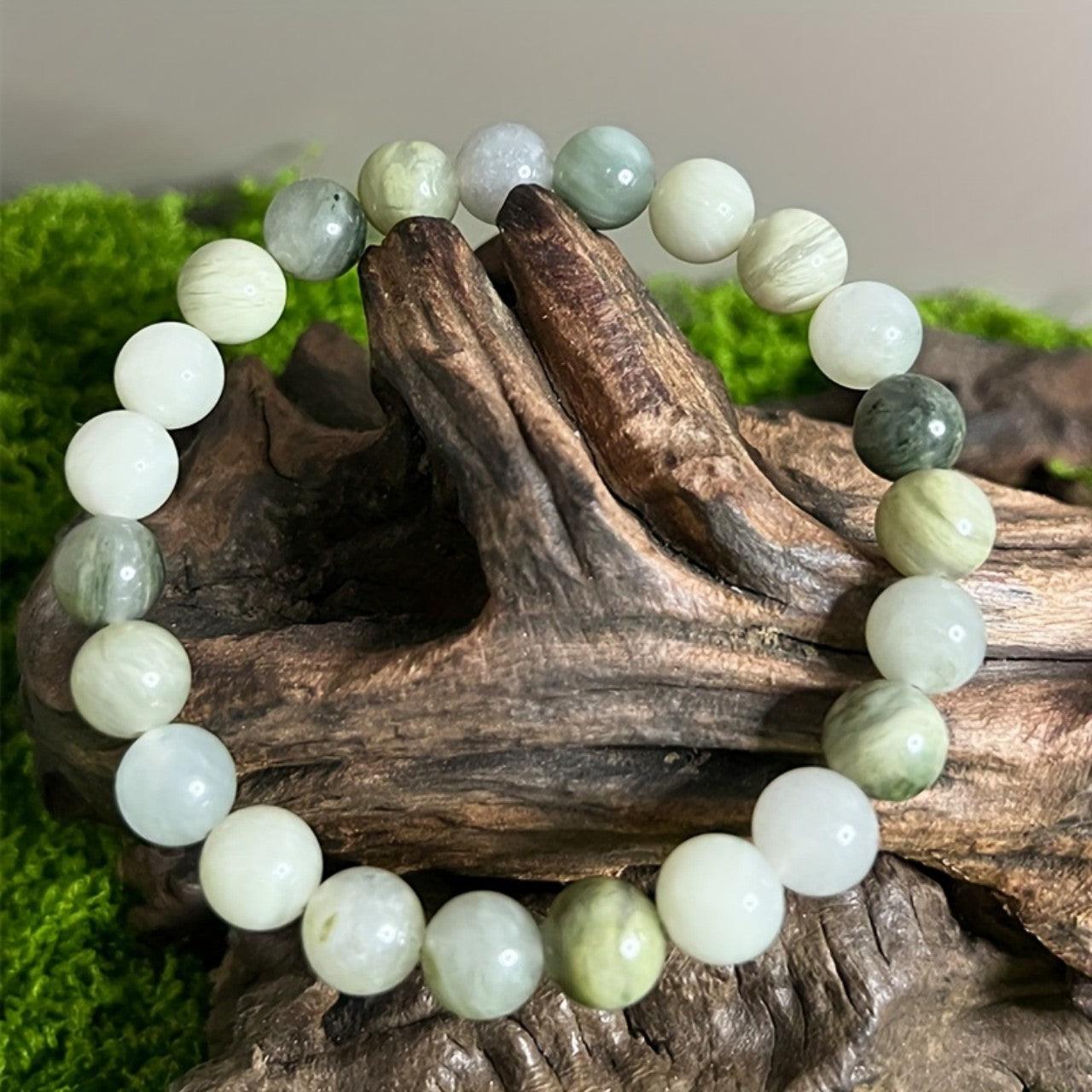 Handmade Bracelet Feng Shui Wealth Lucky Charm Spiritual Energy Crystal Protection Amulet Good Fortune Zodiac Bead , healing function! Feng Shui recommended.Green grass agate , -- Healing function! - Oriental Culture Shop
