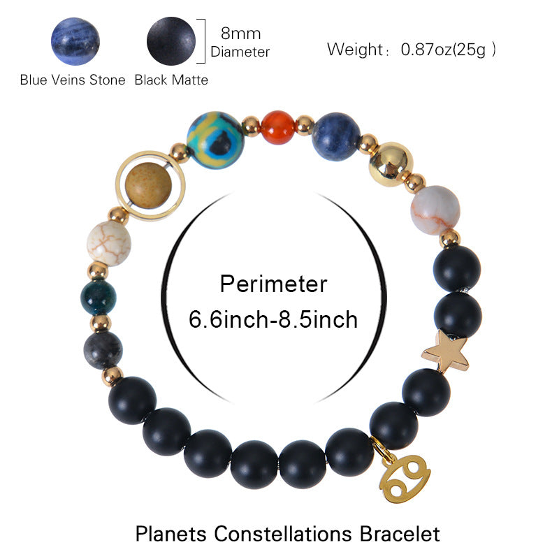 Astrological Healing Bracelet of Eight Planets and Twelve Zodiac Signs with Power-Enhancing Energy