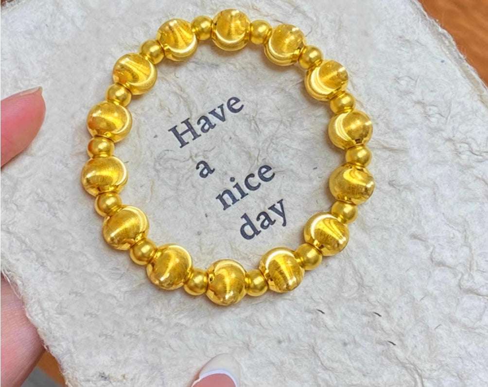 Cat's Eye Gold Adjustable Bracelet - Meaningful Gift for Her with Lucky Clover & Stress-Relief Benefits - Oriental Culture Shop