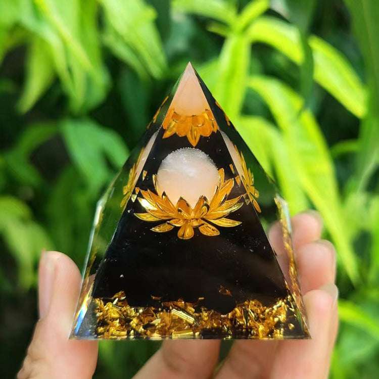 Feng Shui Resin Crystal Ball Gravel Pyramid Lucky Money Tree Desktop Decor for Home - Oriental Culture Shop
