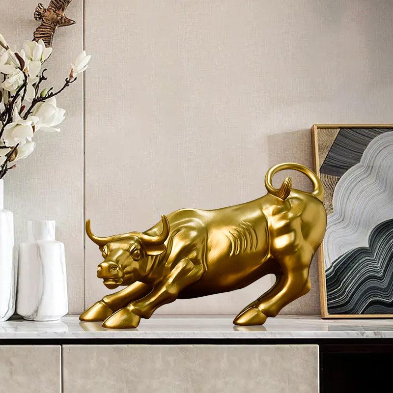 Sculpture, large Taurus resin crafts. Town house study home office desktop wine cabinet decoration fortune - Oriental Culture Shop