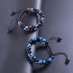 Evil Eye Tiger's Eye and Hematite Double-Layer Braided Bracelet with Natural Stones - Oriental Culture Shop