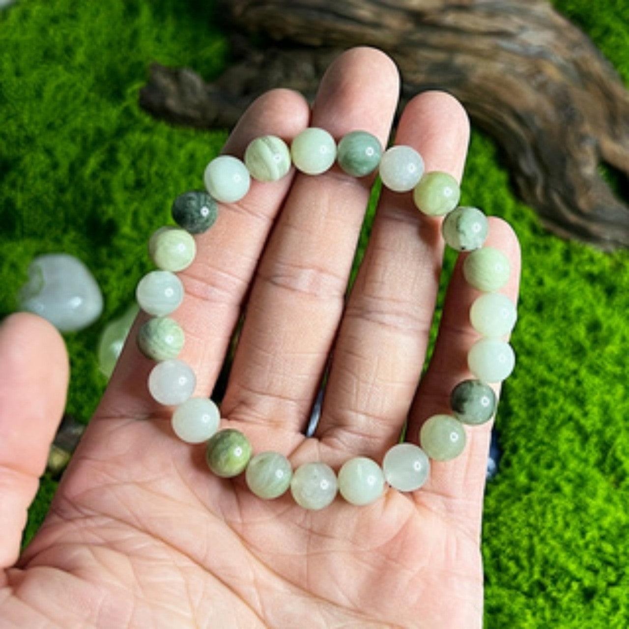 Handmade Bracelet Feng Shui Wealth Lucky Charm Spiritual Energy Crystal Protection Amulet Good Fortune Zodiac Bead , healing function! Feng Shui recommended.Green grass agate , -- Healing function! - Oriental Culture Shop