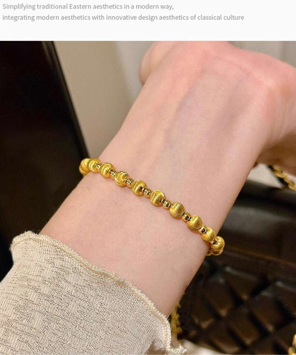 Cat's Eye Gold Adjustable Bracelet - Meaningful Gift for Her with Lucky Clover & Stress-Relief Benefits - Oriental Culture Shop