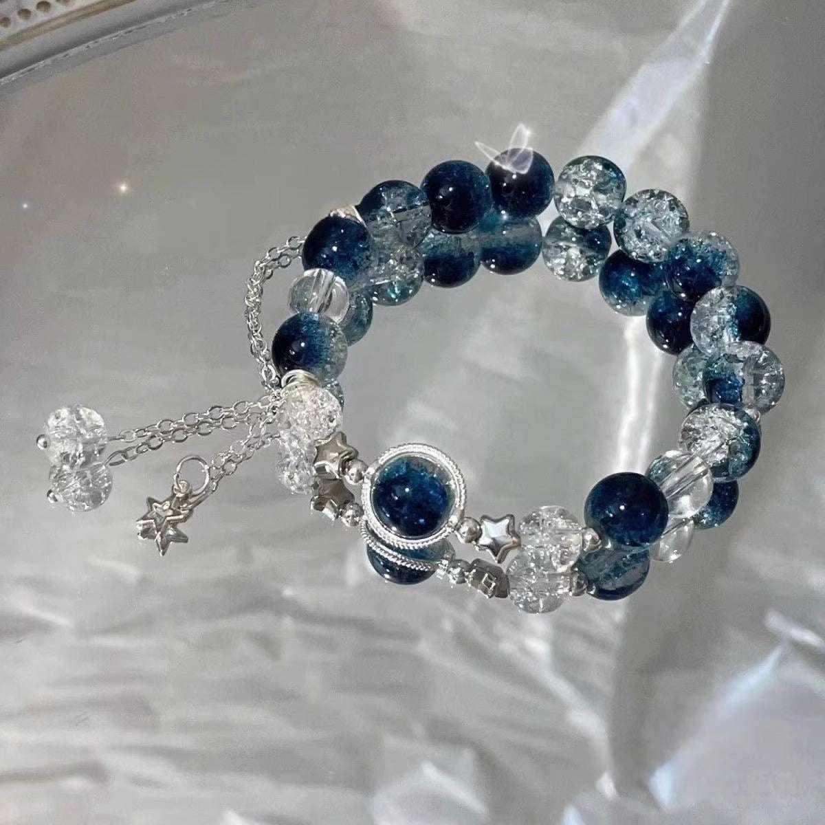 18K Gold Plated Silver Galaxy Star Charm Bracelet Galactic star - Oriental Culture Shop