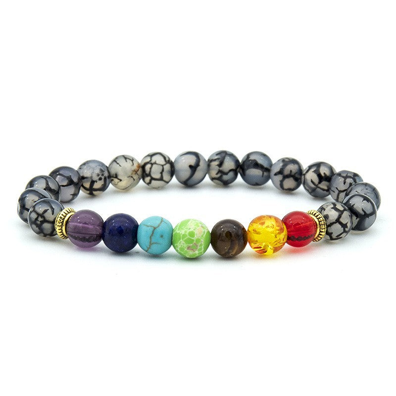 Colorful natural volcano handmade beaded natural tiger eye stone bracelet, which contains the properties of fire and earth Oriental Culture Shop