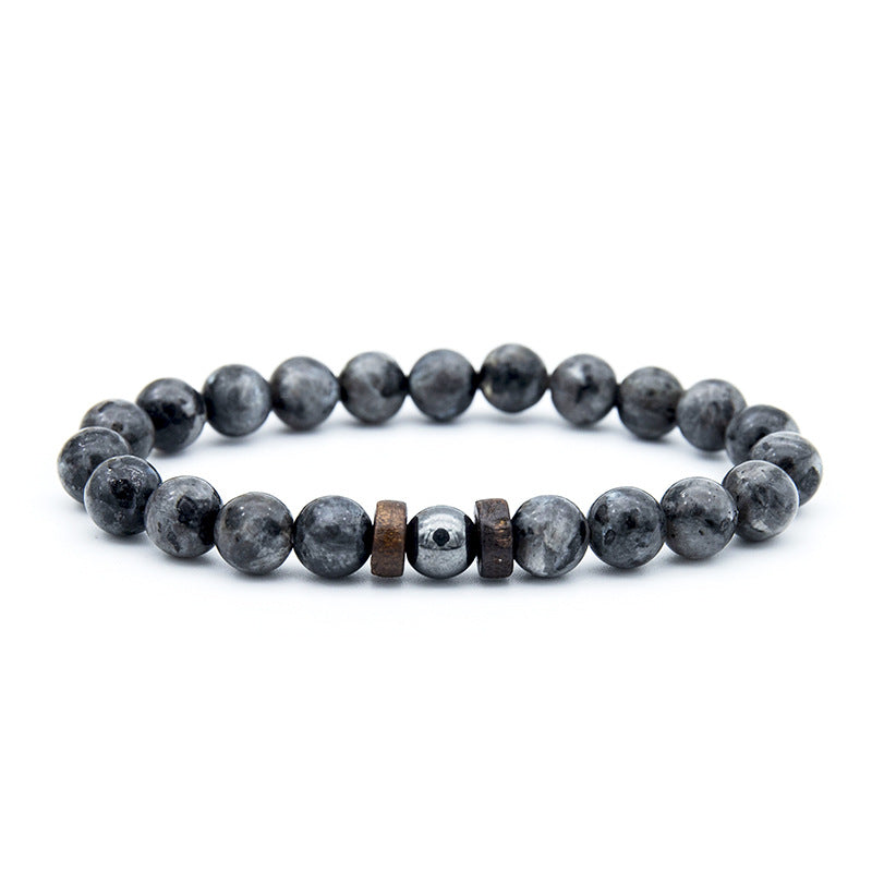 Fashion volcanic stone wood beads men's handmade bracelet, fire and earth elements Oriental Culture Shop