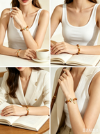 Vierblättriges Kleeblatt-Tigerauge-Armband | Ein Glücksamulett für das Feng-Shui-Gleichgewicht