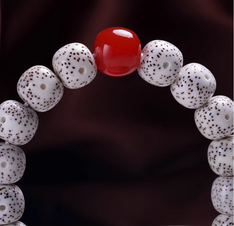 High - Density Hainan Xingyue Bodhi Beads Bracelet - Clear Moon, Sparse Stars, Large Blank Space, Unisex Buddhist Bead Jewelry