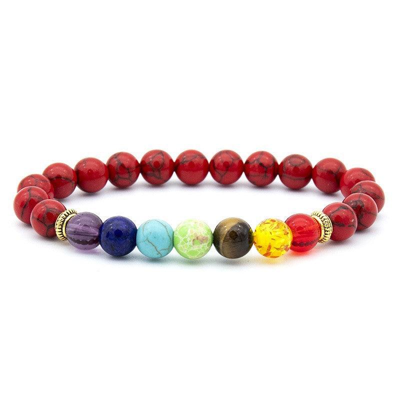 Colorful natural volcano handmade beaded natural tiger eye stone bracelet, which contains the properties of fire and earth - Oriental Culture Shop