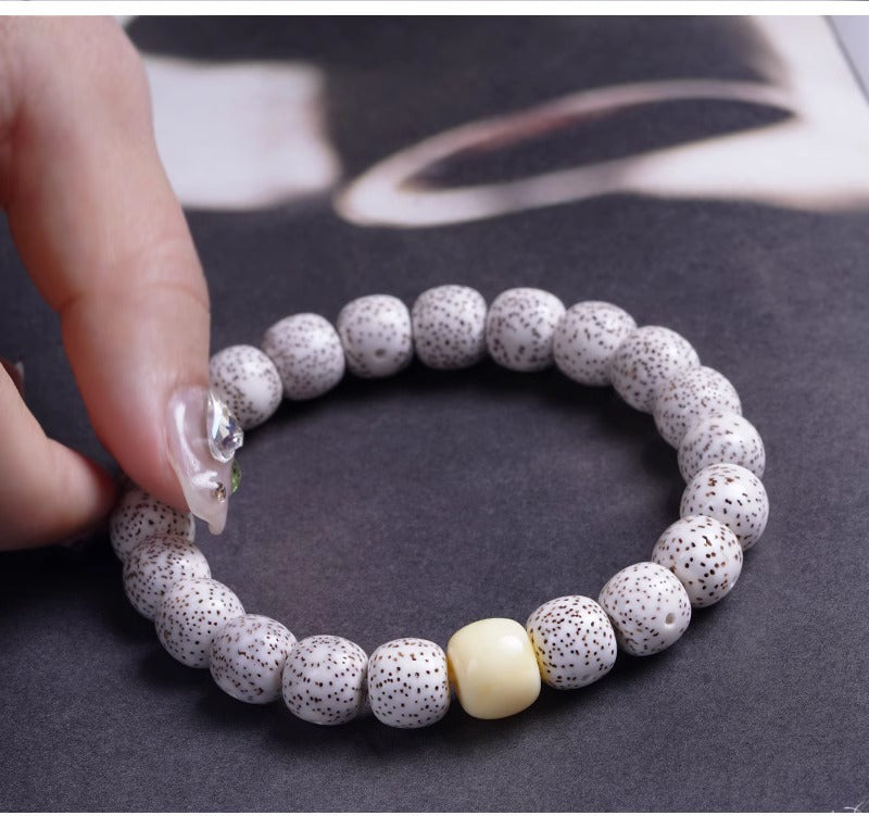 Handmade Bracelet Feng Shui Wealth Lucky Charm Spiritual Energy Crystal Protection Amulet Clear Moon, Sparse Stars, Large Blank Space, Unisex Buddhist Bead Jewelry - Oriental Culture Shop