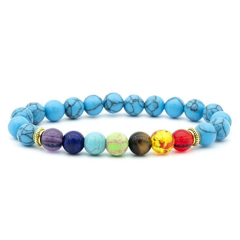 Colorful natural volcano handmade beaded natural tiger eye stone bracelet, which contains the properties of fire and earth - Oriental Culture Shop