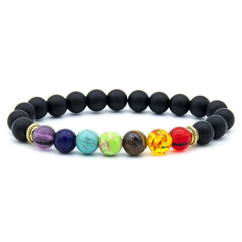 Colorful natural volcano handmade beaded natural tiger eye stone bracelet, which contains the properties of fire and earth Oriental Culture Shop