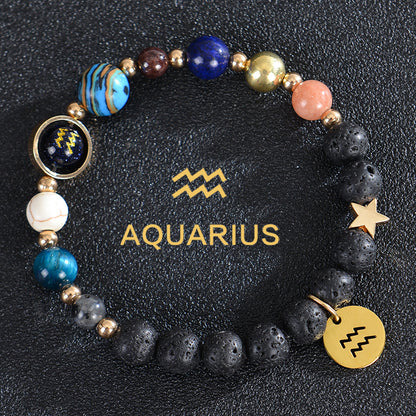 Astrological Healing Bracelet of Eight Planets and Twelve Zodiac Signs with Power-Enhancing Energy