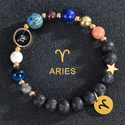 Astrological Healing Bracelet of Eight Planets and Twelve Zodiac Signs with Power-Enhancing Energy