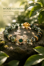 Natural Green Phantom Quartz Bracelet | Wood Element Inspired Oriental Gemstone Jewelry